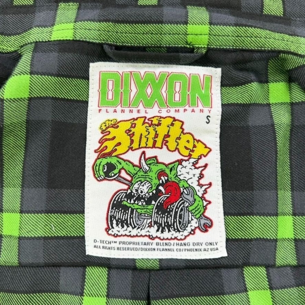 Dixxon Flannel Co Lime Green Black Plaid Button Down Shirt Womens Small Workwear - Picture 10 of 16
